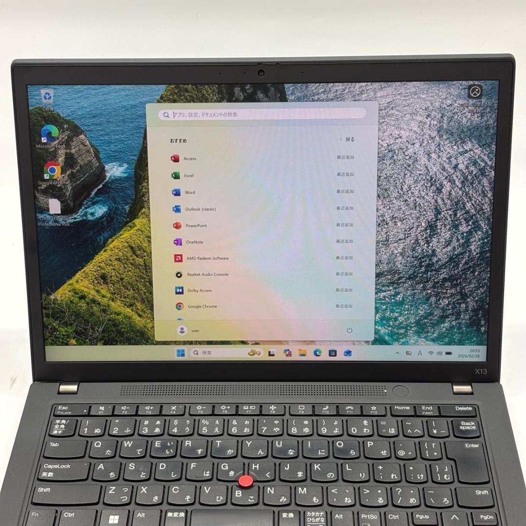 Windowsノート本体 ThinkPad X13 Gen2 AMD Ryzen5PRO 5650U 12