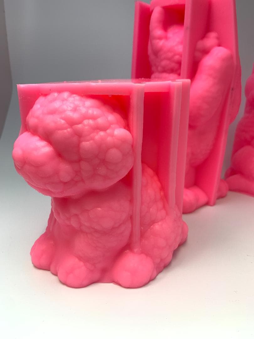 未使用新品 大型シリコンモールド 3点セット 犬1 猫2 クリップ付き 立体