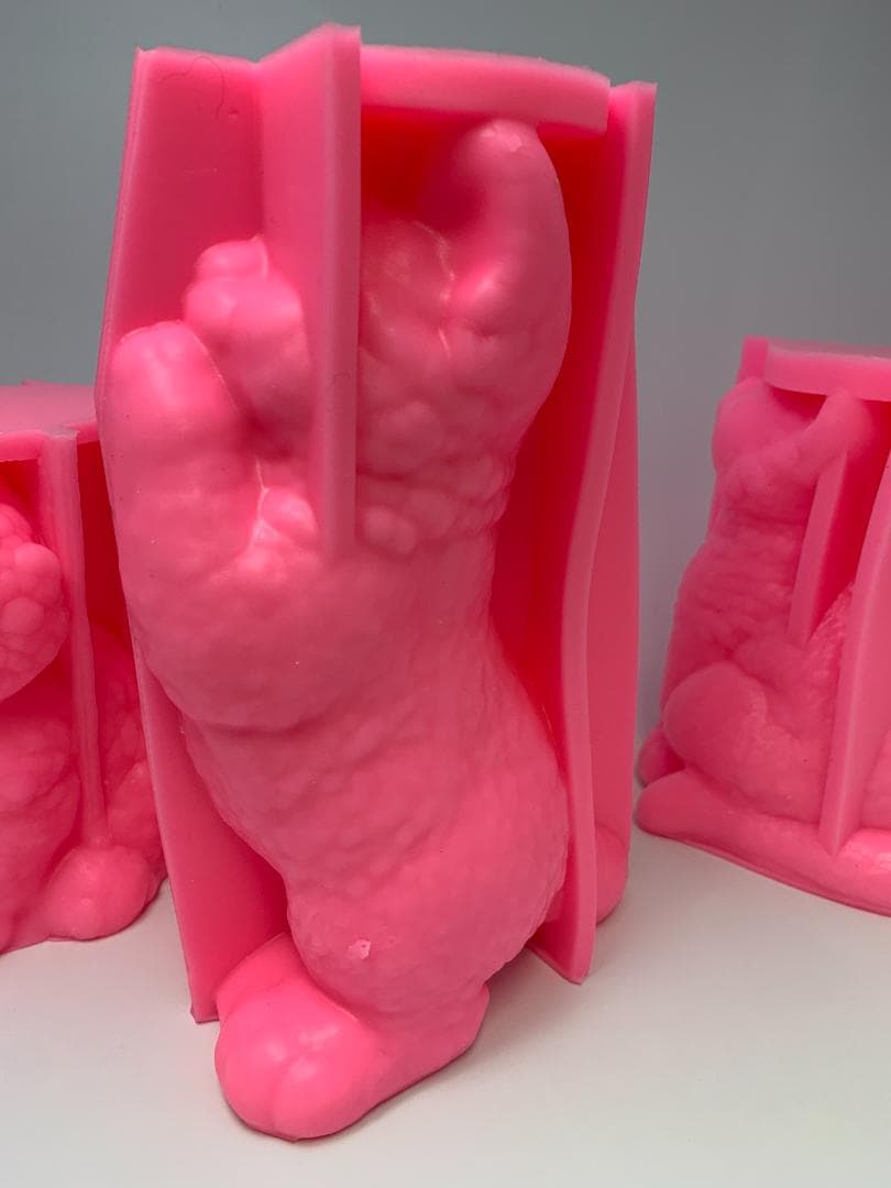 未使用新品 大型シリコンモールド 3点セット 犬1 猫2 クリップ付き 立体