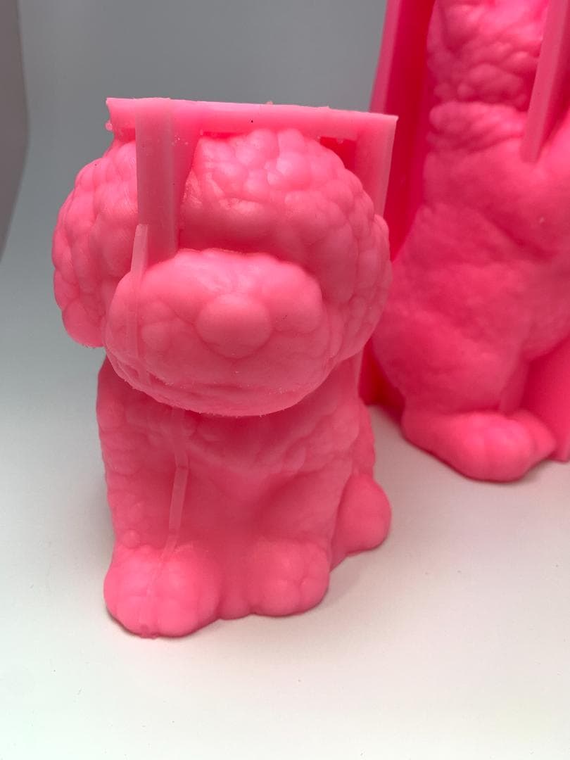 未使用新品 大型シリコンモールド 3点セット 犬1 猫2 クリップ付き 立体