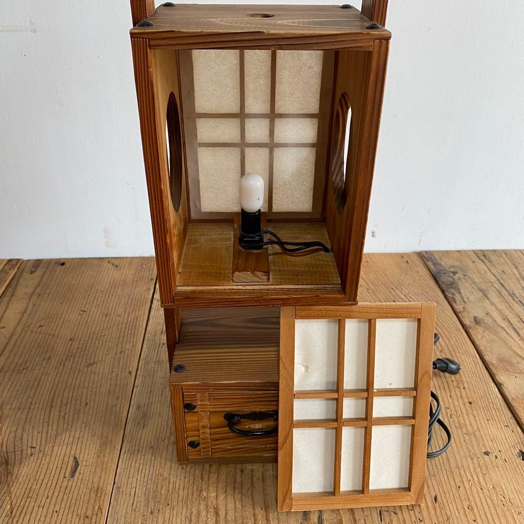 2点セット アンティーク 桐 蝿帳 収納棚 ライト z967