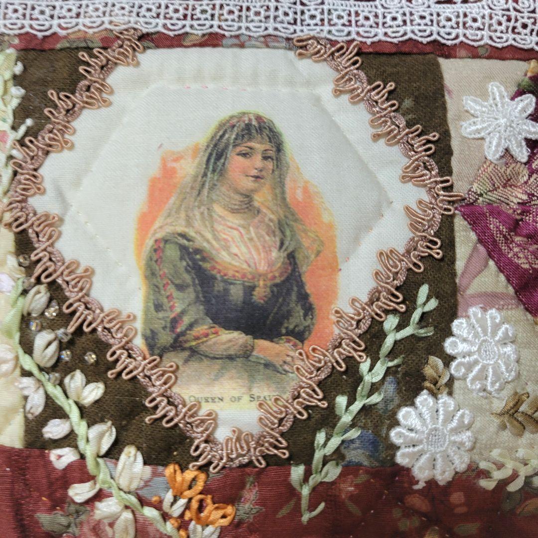 ビクトリアンな感じのバック　パッチワーク　刺繍バック