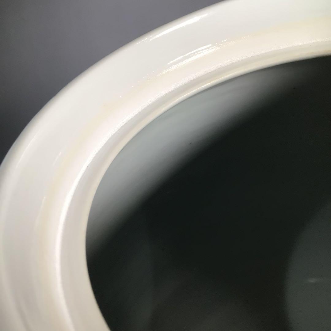 Ｍ５０８　芋頭水指　『膳所焼』『陽炎園造』『久田宗也　箱書』『近江八景』　共箱