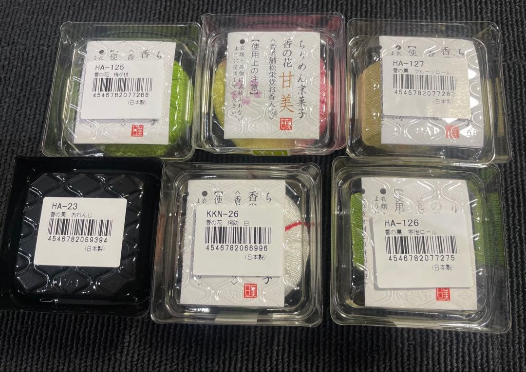 香の花　香の果　ちりめん　和菓子　京菓子　甘実　松栄堂お香　6点