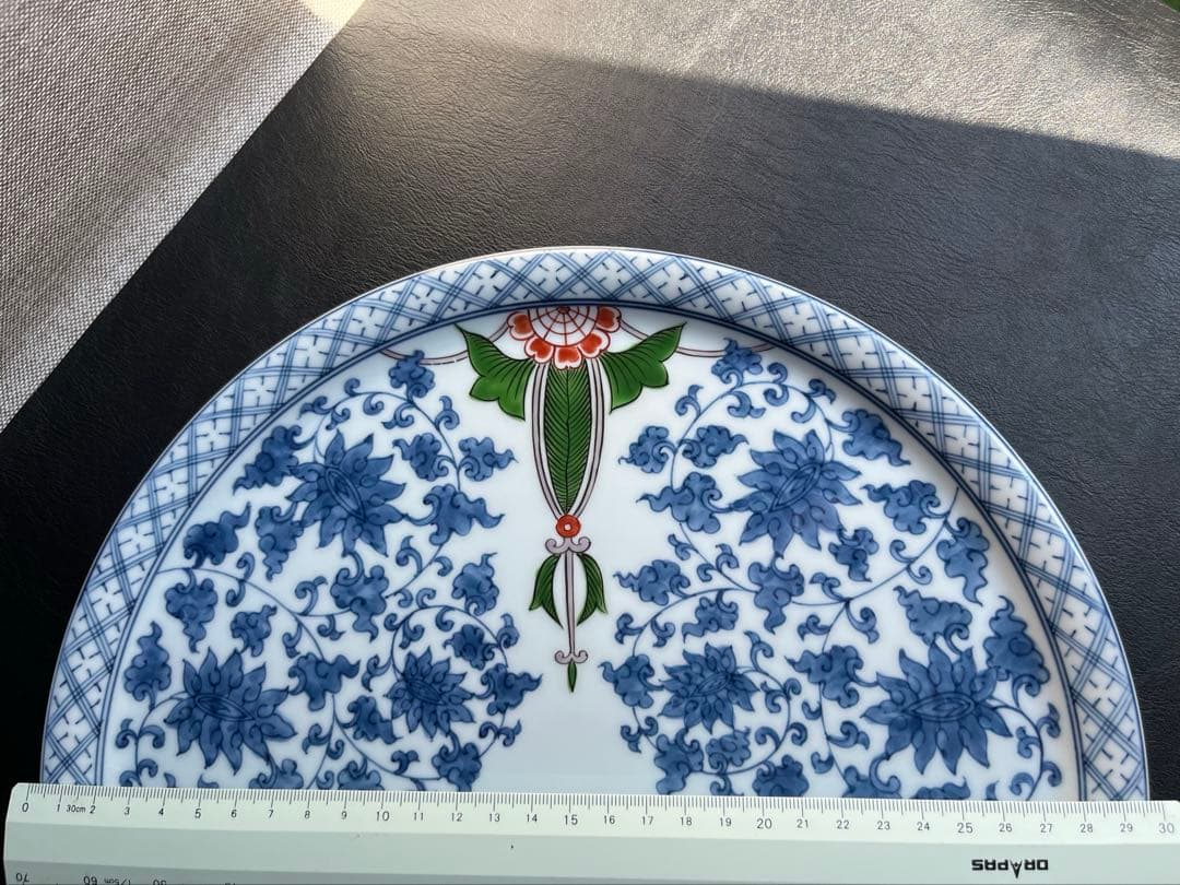 源右衛門　染錦三方割唐草　大皿　１枚