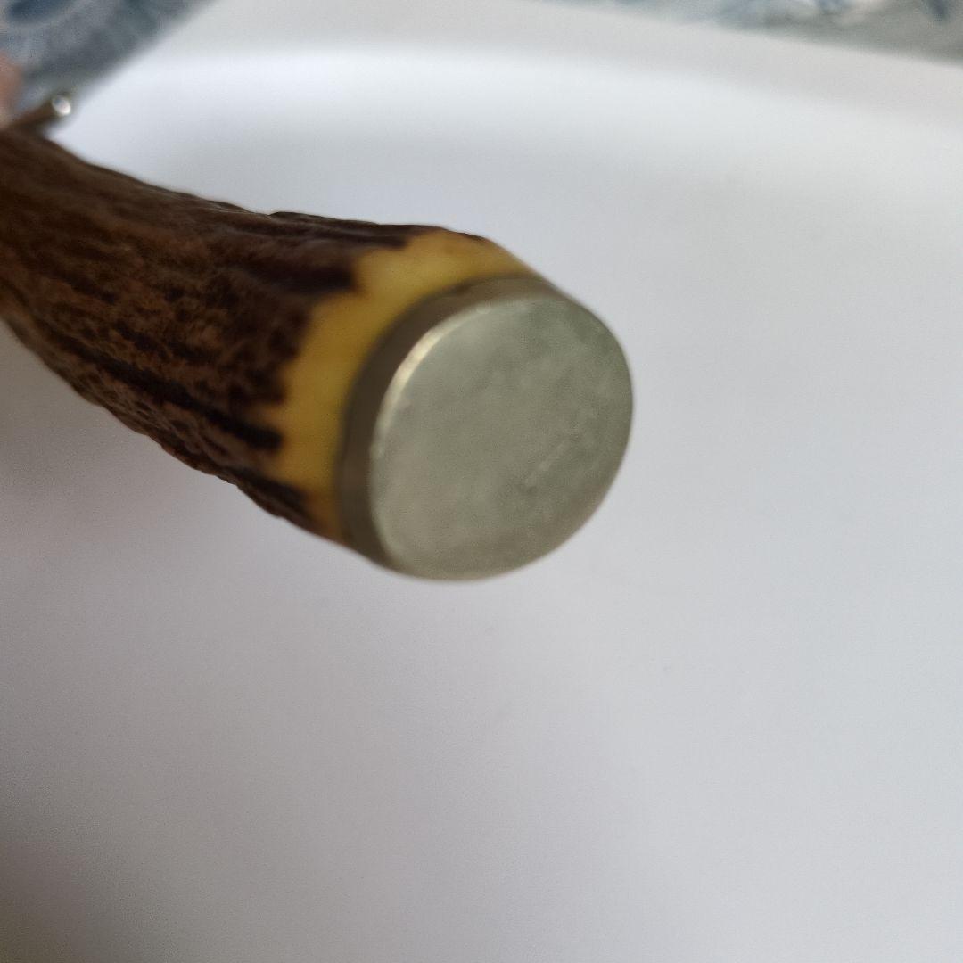 イギリス　アンティーク　カービングフォークA　肉用　アウトドアフォーク　鹿の角