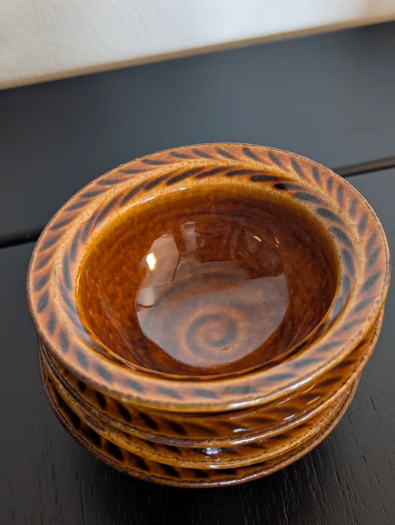 古谷製陶所 古谷浩一 飴釉 しのぎリーフ豆鉢 信楽焼