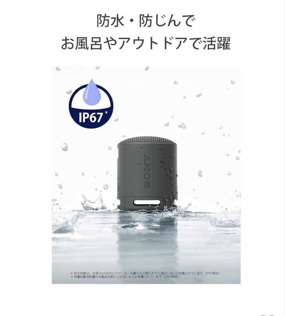ソニー SONY ワイヤレス スピーカー SRS-XB100 重低音再生 防水