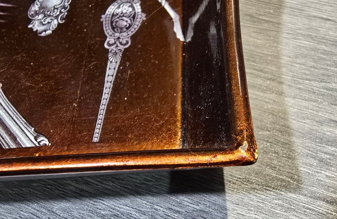 アンティーク調 イタリアセレクトショップカトラリー柄トレーとプレートセット皿