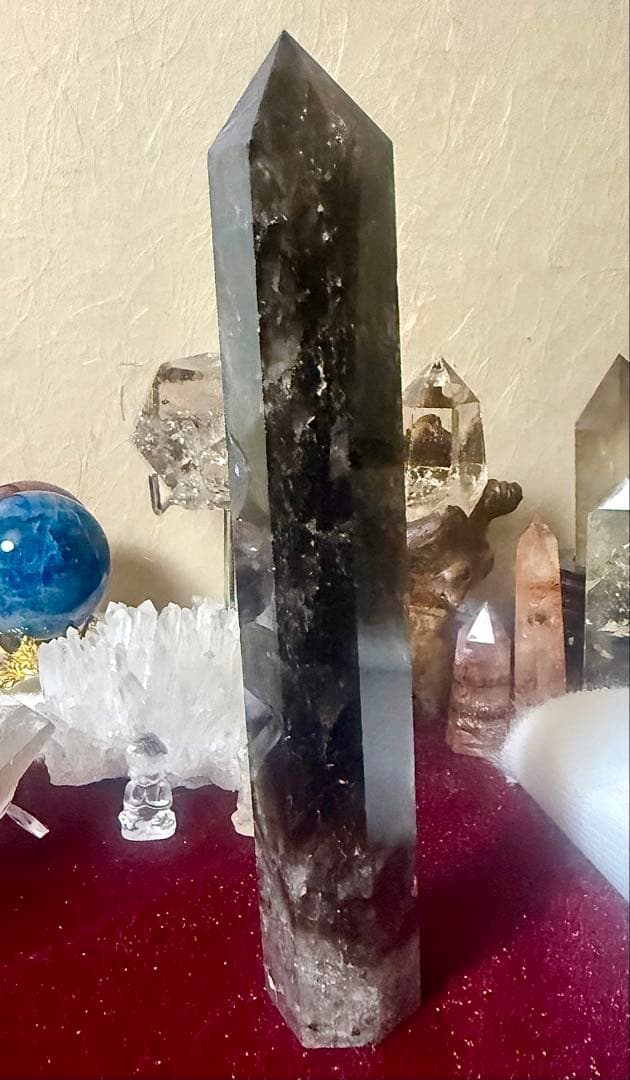 天然石ブレススタンド モリオン チベット産 スモーキークォーツ 虹　Amulet
