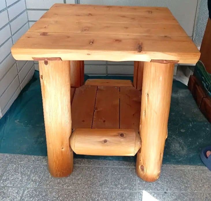 ☆最終価格★木製テーブル　ウッドデッキ　ログハウス　レトロ　約20kg 　希少