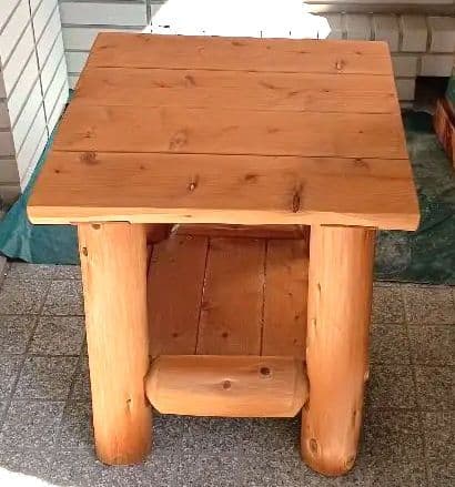 ☆最終価格★木製テーブル　ウッドデッキ　ログハウス　レトロ　約20kg 　希少