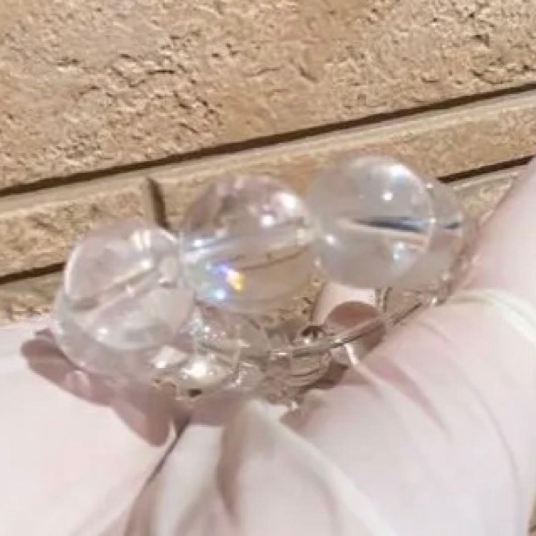 アイリスクォーツ（レインボー水晶）ブレスレット 天然石 大玉 水晶　高品質　極上