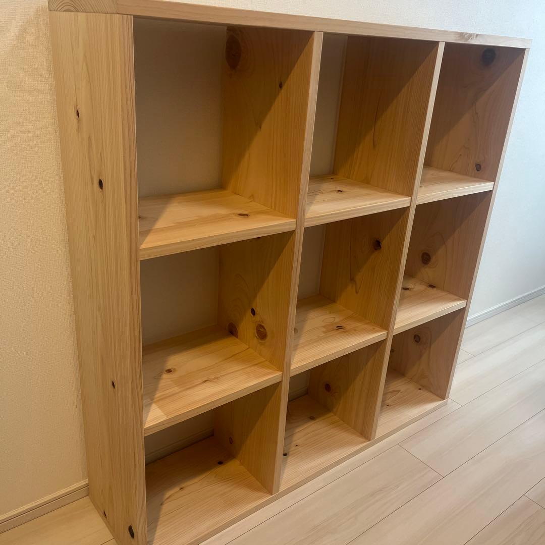 オープンラック　ヒノキ　3×3