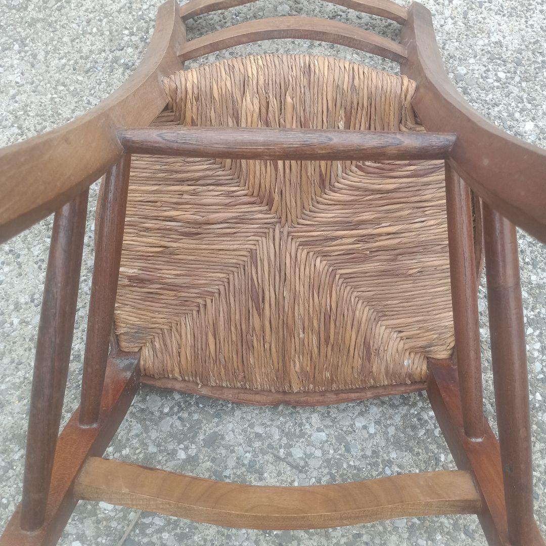 7534）フランス　ヴィンテージ　ダイニングチェア　座面編み込み