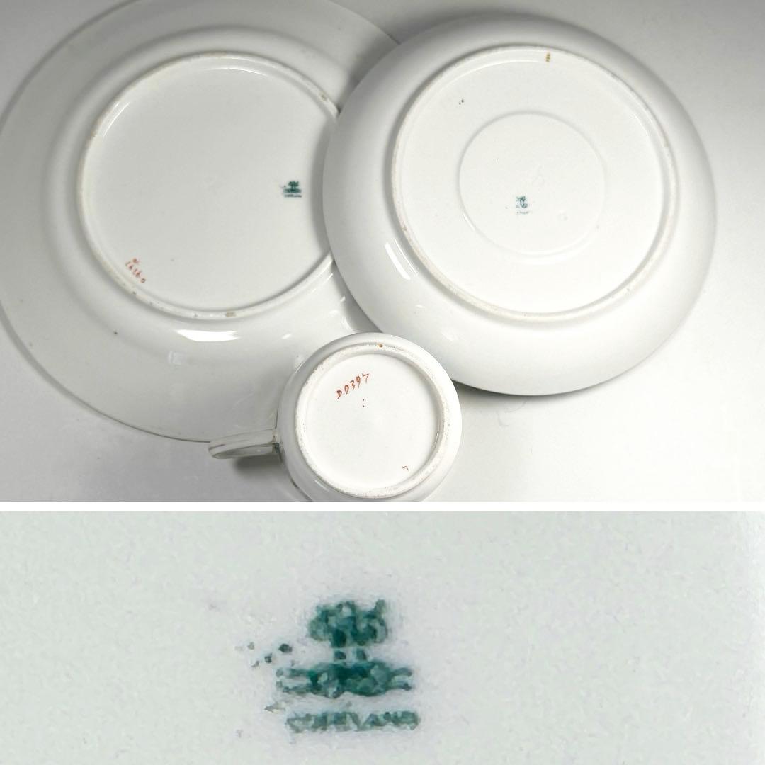 19世紀■光に満ちるターコイズと贅沢な金彩 コープランド ジュエル装飾 トリオ