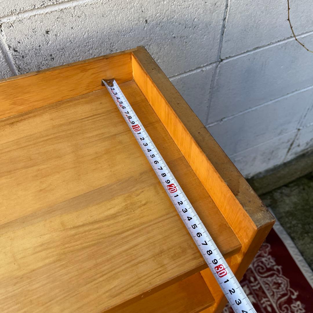 古家具ビンテージ品◾️木製無垢材 三段 ブックシェルフ 本棚 オープンラック