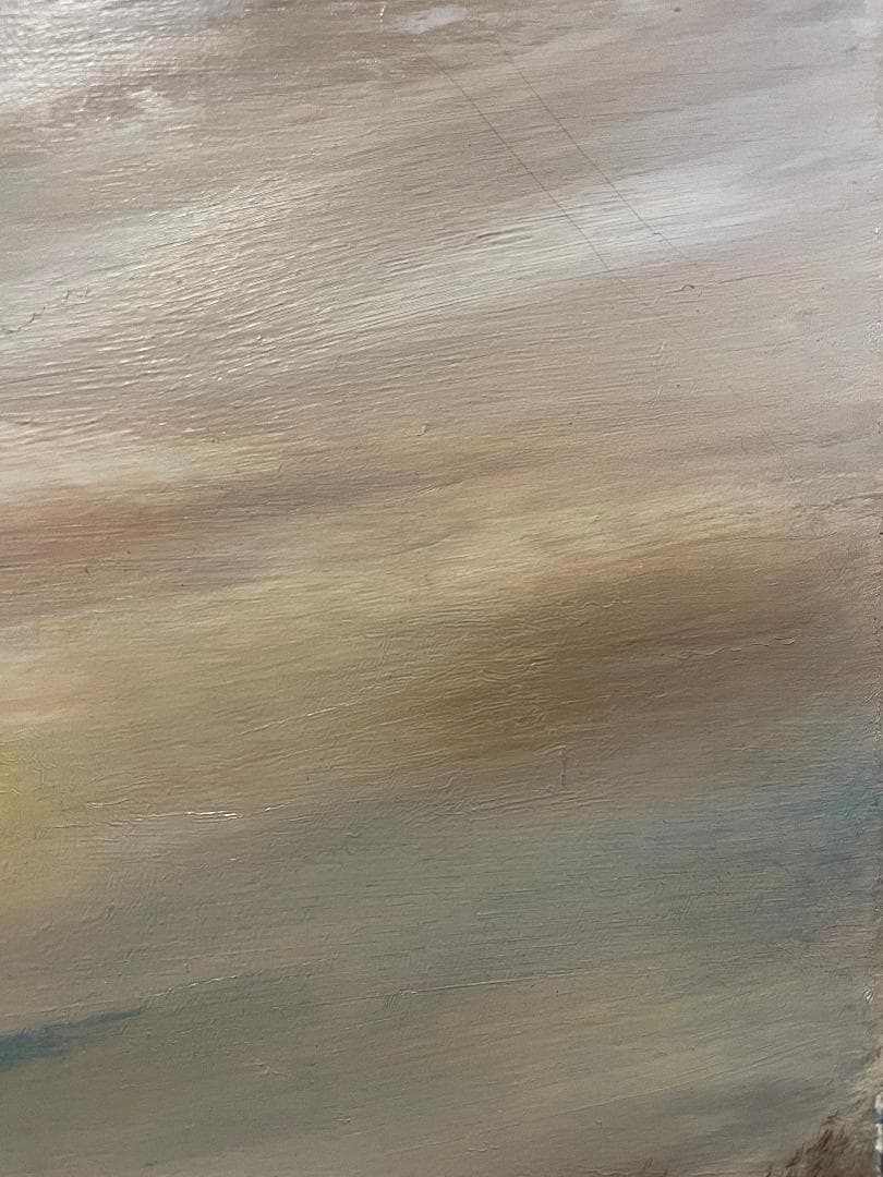 「真作」楠孝文「バイカル湖」風景画　油彩画　額装　サイン有り　F8号