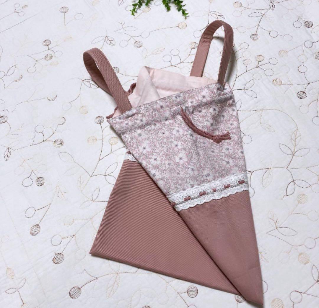 リバティ　絵本バッグ　お着替え袋　シューズ袋　3点セット　メイモリス ピンク