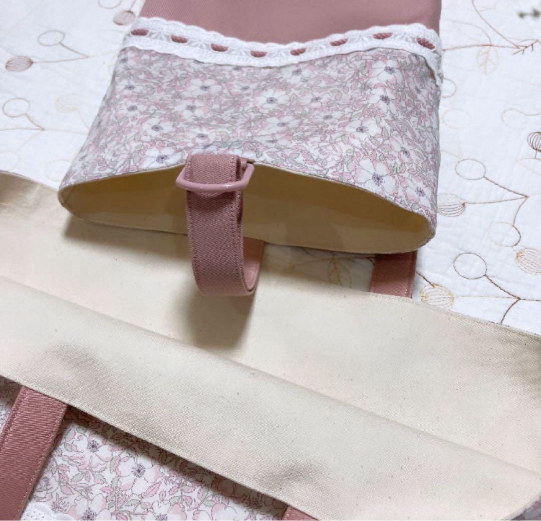 リバティ　絵本バッグ　お着替え袋　シューズ袋　3点セット　メイモリス ピンク