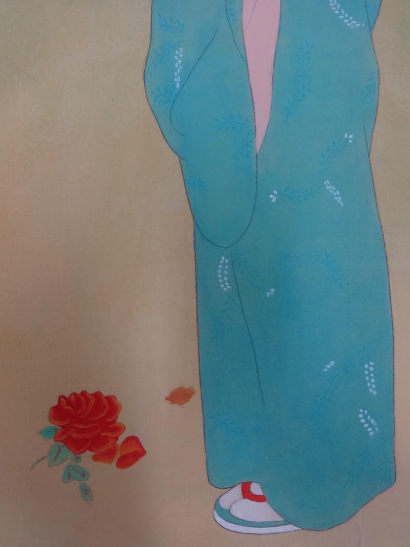 伊東深水 赤蓮白蓮の雪路 水彩画 1922年頃 紙本著色 肉筆 舞妓 浮世絵