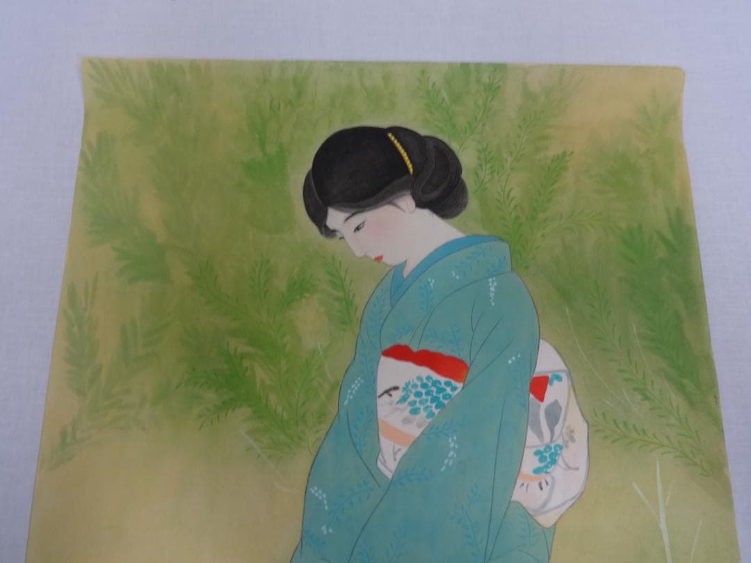 伊東深水 赤蓮白蓮の雪路 水彩画 1922年頃 紙本著色 肉筆 舞妓 浮世絵