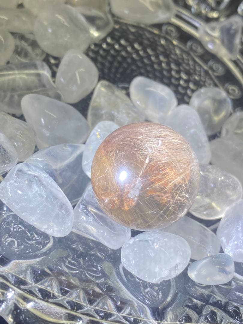 【希少】ピンクルチルクォーツ スフィア 19mm