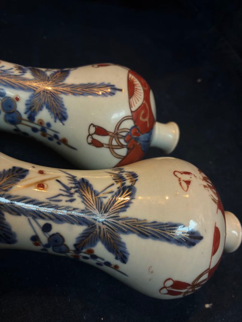 古伊万里　御神酒徳利　瓶子　傷なし　明治　共箱
