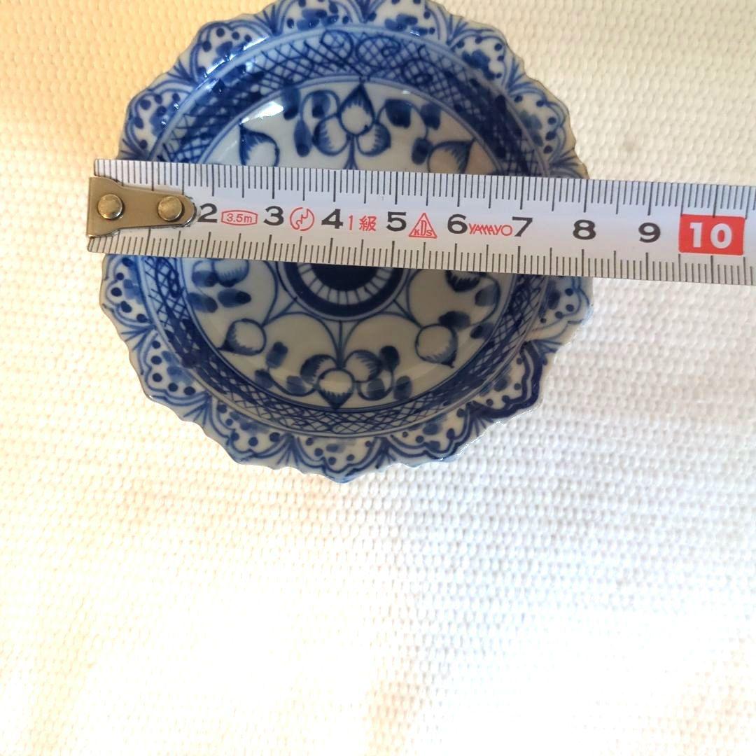 小皿　高脚付き皿　デザート皿　アイスクリーム皿　青白　タイ製　お皿