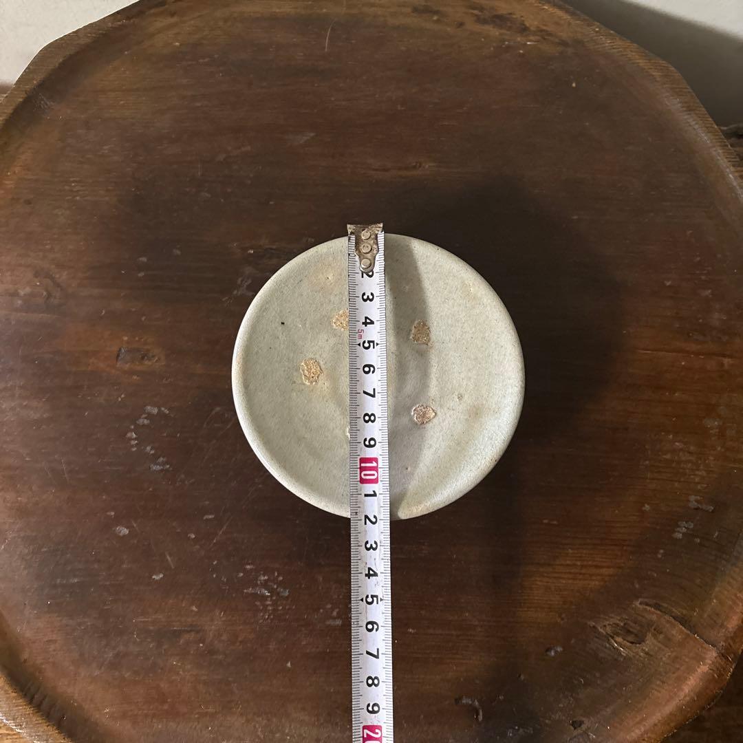 李朝祭器　堅手　灰色　⑨ 白磁　杯台　韓国アンティーク　古道具　朝鮮古民芸古陶磁