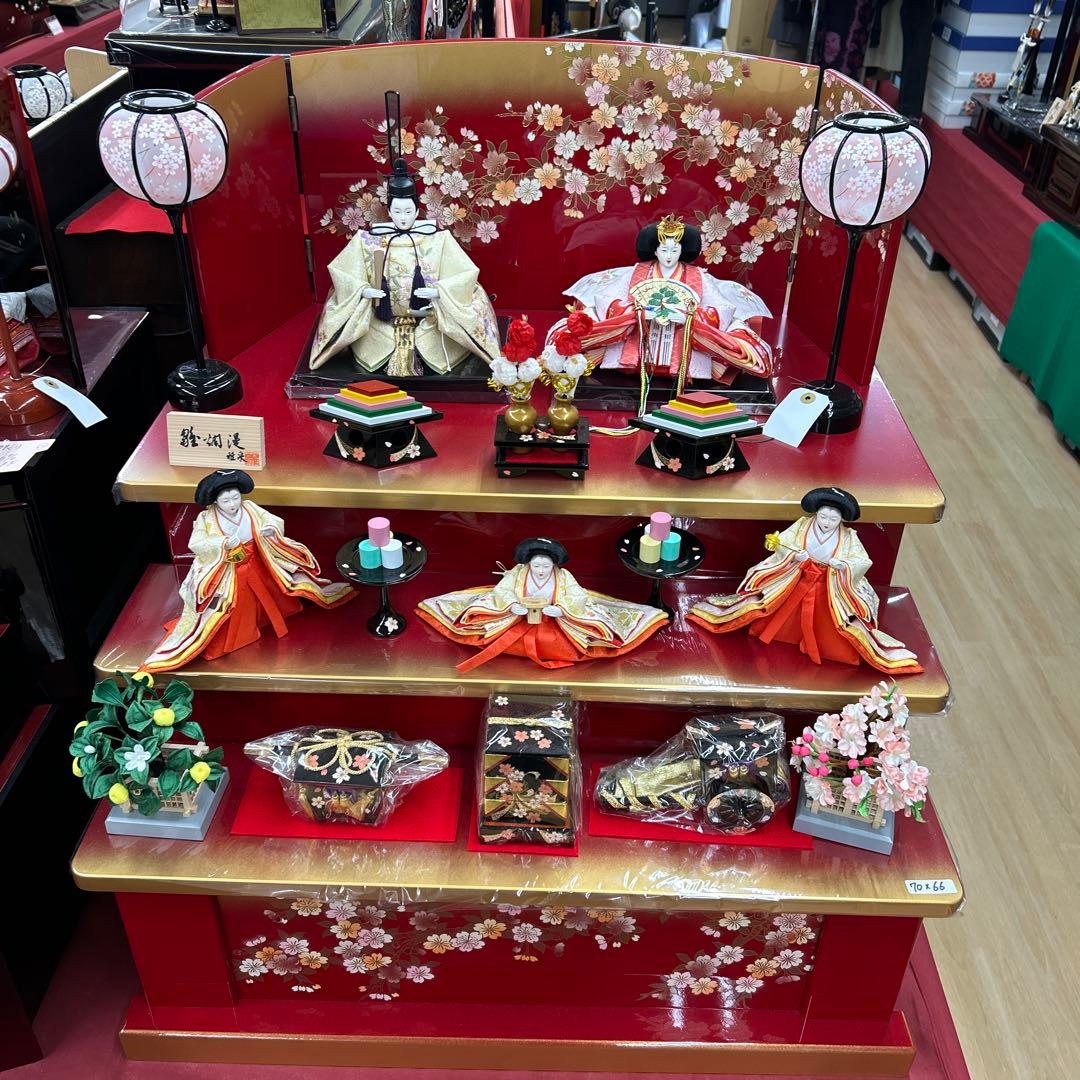 ＊ひな祭り＊雛人形＊木製収納五人三段飾り＊