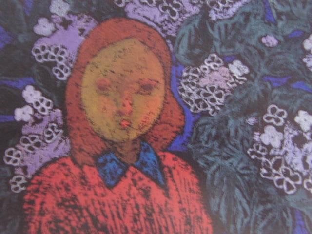 斎藤清、【少女（あじさい）】、希少な大判額装用画集より、美品、新品額装付
