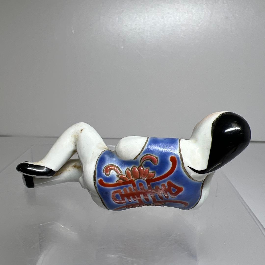 中国清時代　春画　粉彩人物　筆架　一対　東ゆ7-1005①