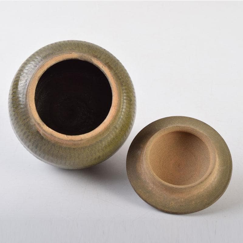 タイ古陶磁　スンコロク　宋胡録　青磁　蓋壷　C　9088