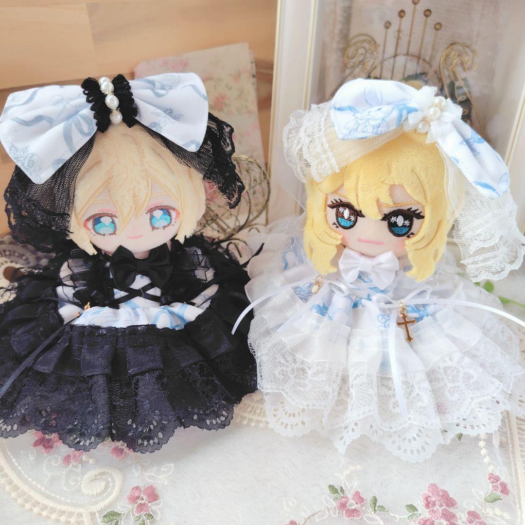 【色違いコーデ】　リボン　ドレス　１２cm　ぬい服 いつぬい