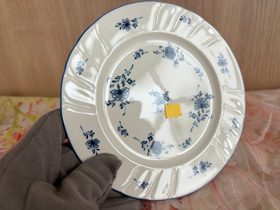 ノリタケ　クラフトーン16cm青い花柄の陶磁器プレート 6枚セット