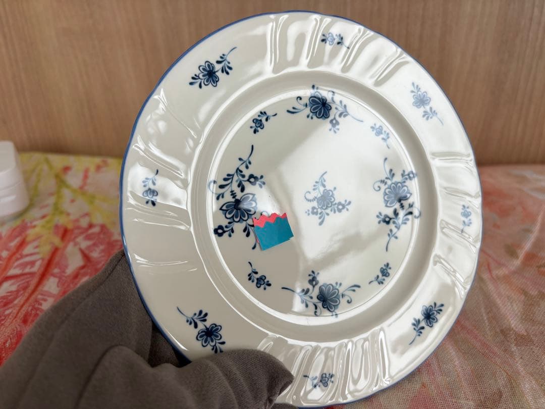 ノリタケ　クラフトーン16cm青い花柄の陶磁器プレート 6枚セット