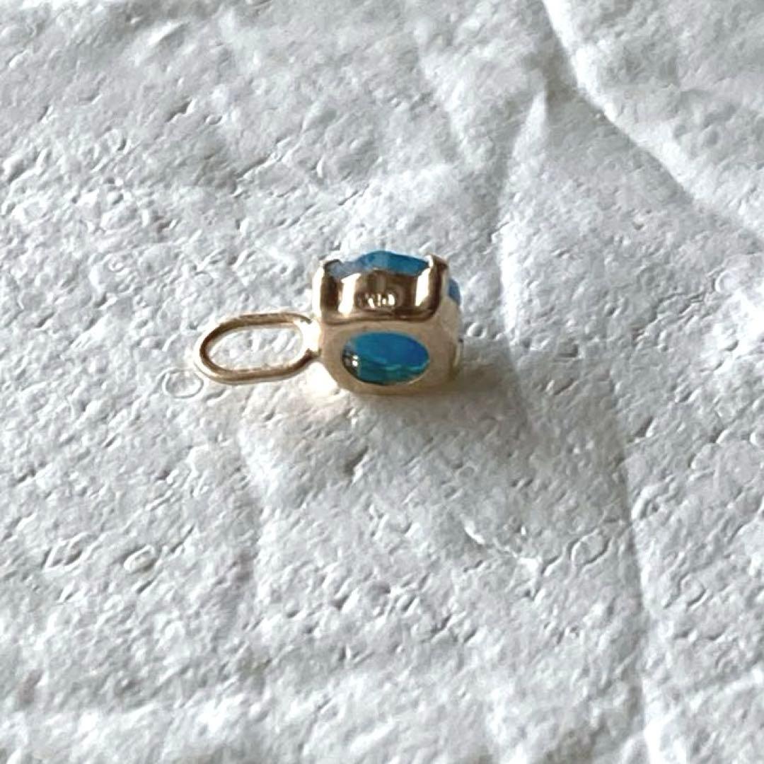 【ソ付】ユークレース原石10金ペンダントトップ（丸）