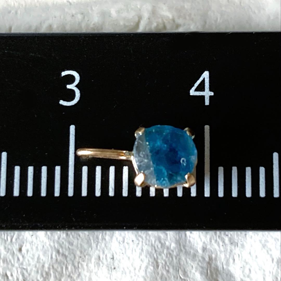 【ソ付】ユークレース原石10金ペンダントトップ（丸）