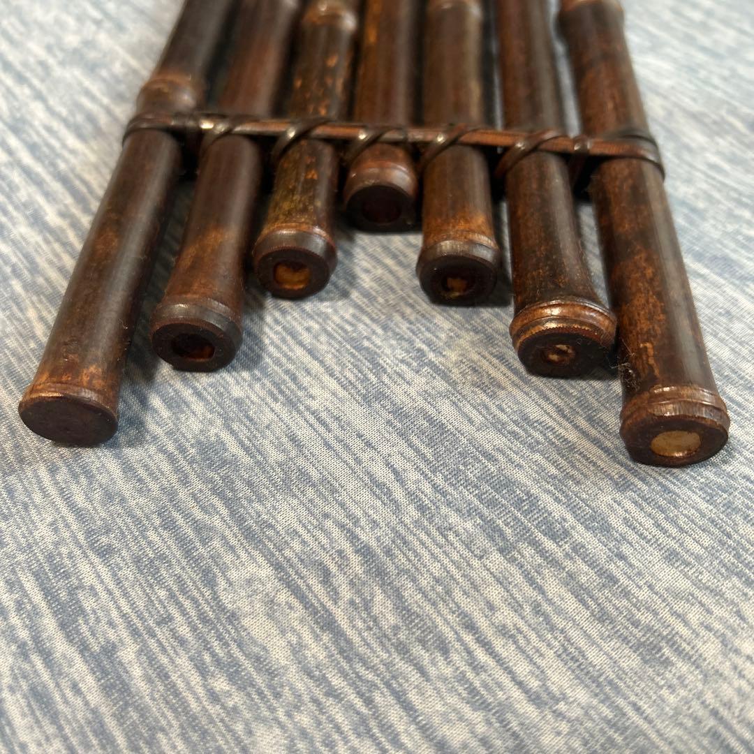 茶室　黒竹7本組　短冊、色紙掛け