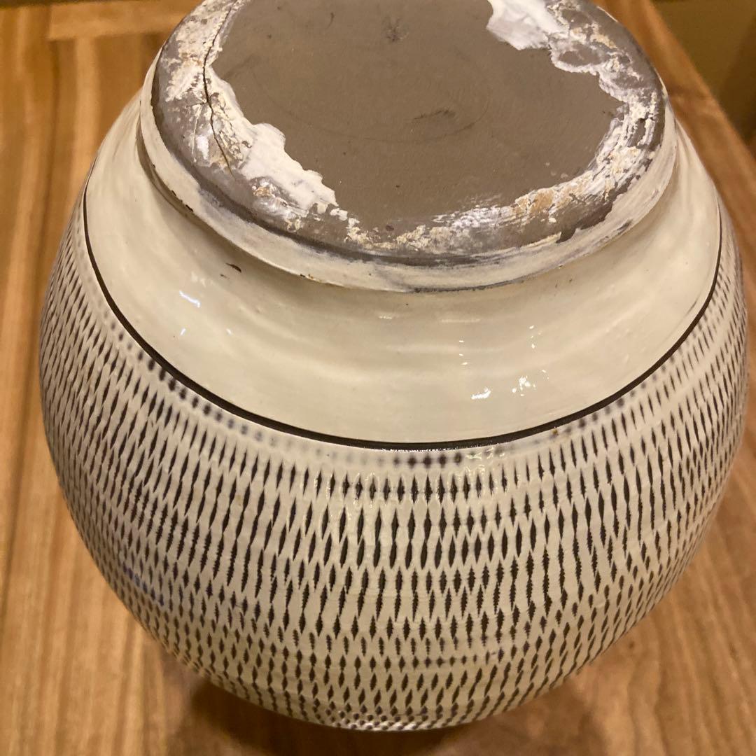 小鹿田焼飛びかんな大花瓶