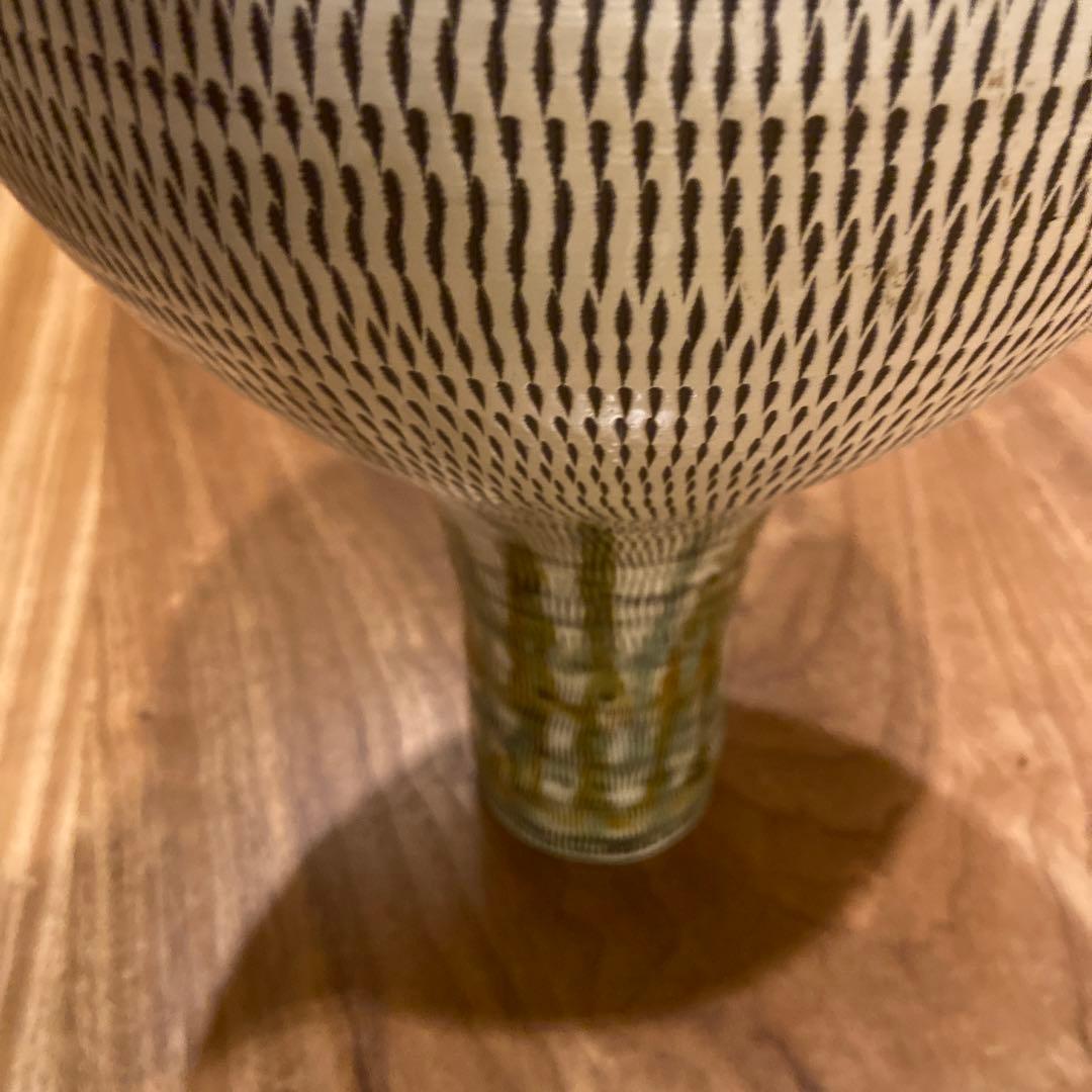 小鹿田焼飛びかんな大花瓶