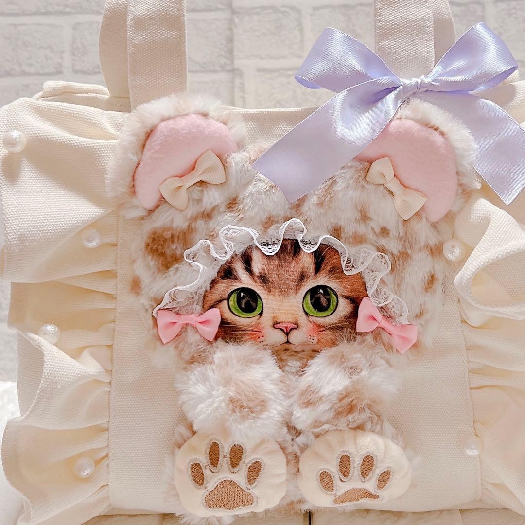 コヤンイサムチョン トートバッグ 猫 ベビーフェイス アイボリー 帆布 サンダー