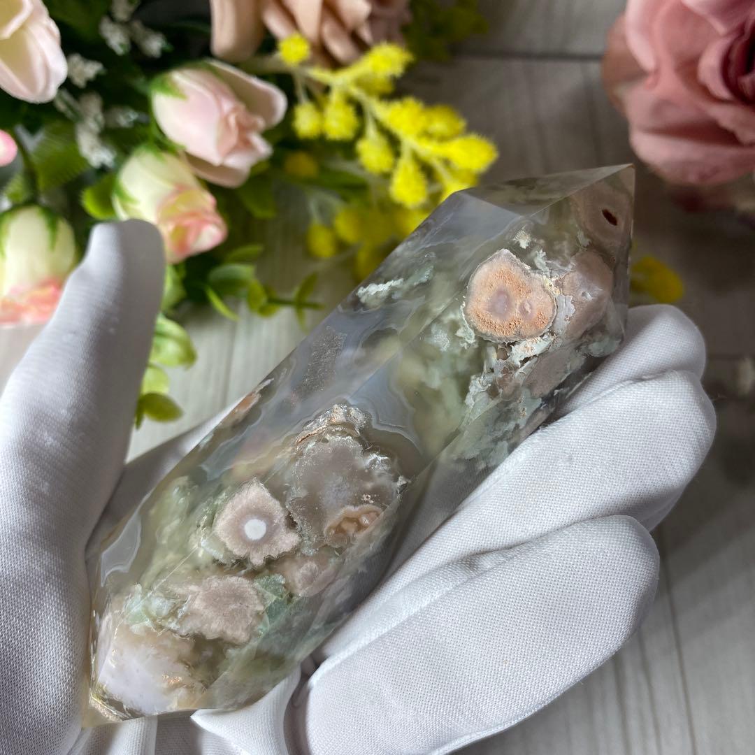 グリーン桜瑪瑙 ダブルポイント