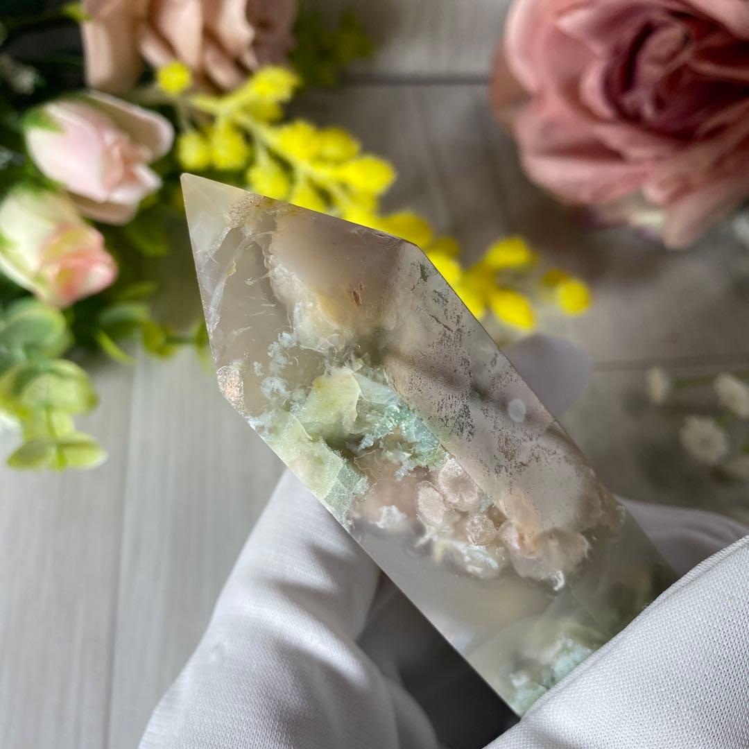 グリーン桜瑪瑙 ダブルポイント