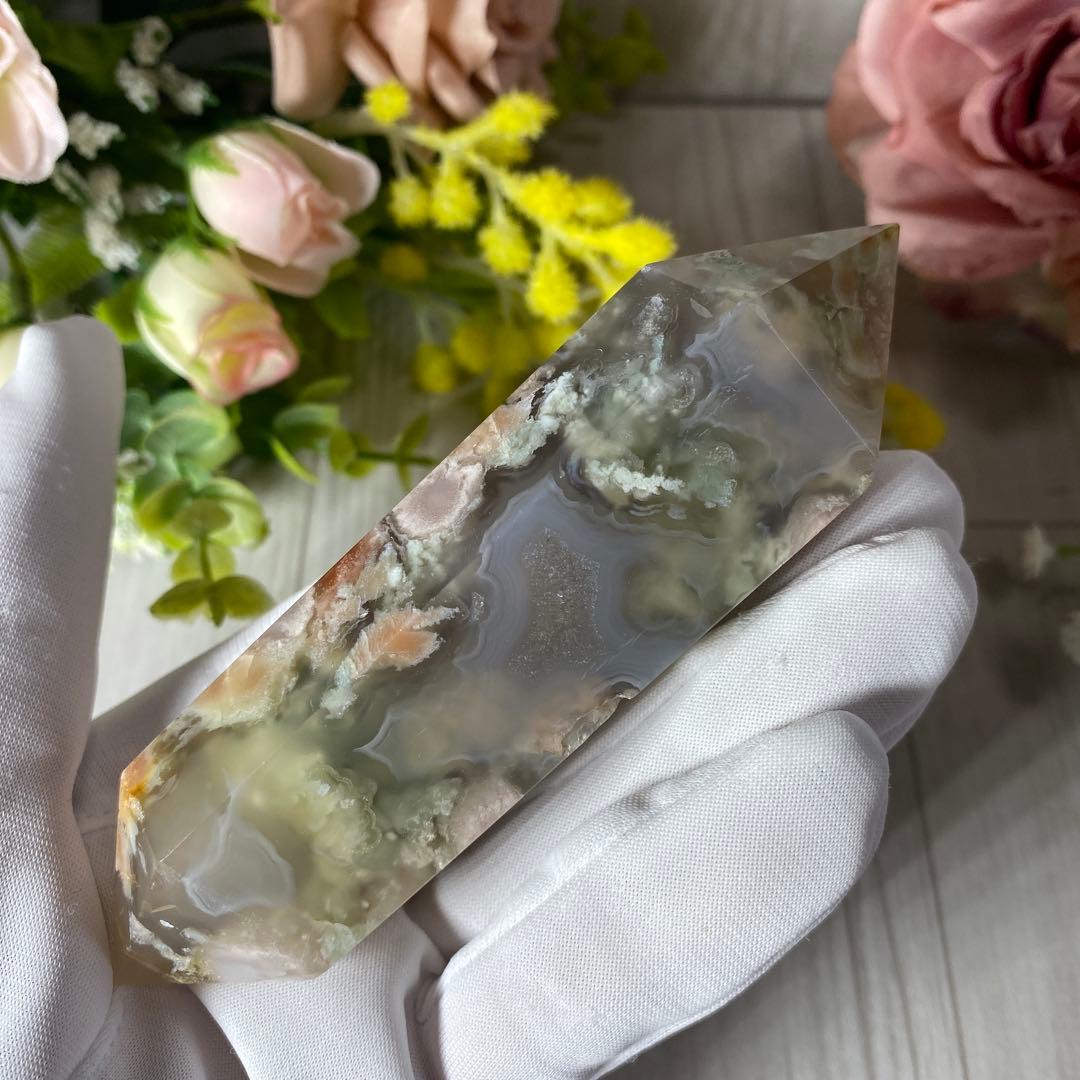 グリーン桜瑪瑙 ダブルポイント