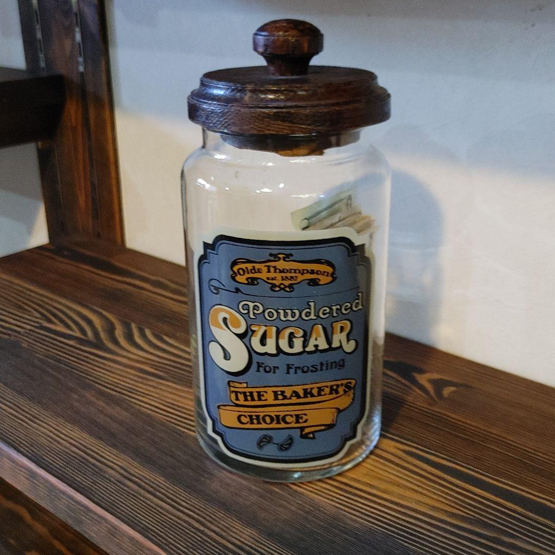 USA　ヴィンテージ　ガラス製キャニスター　小物入れ