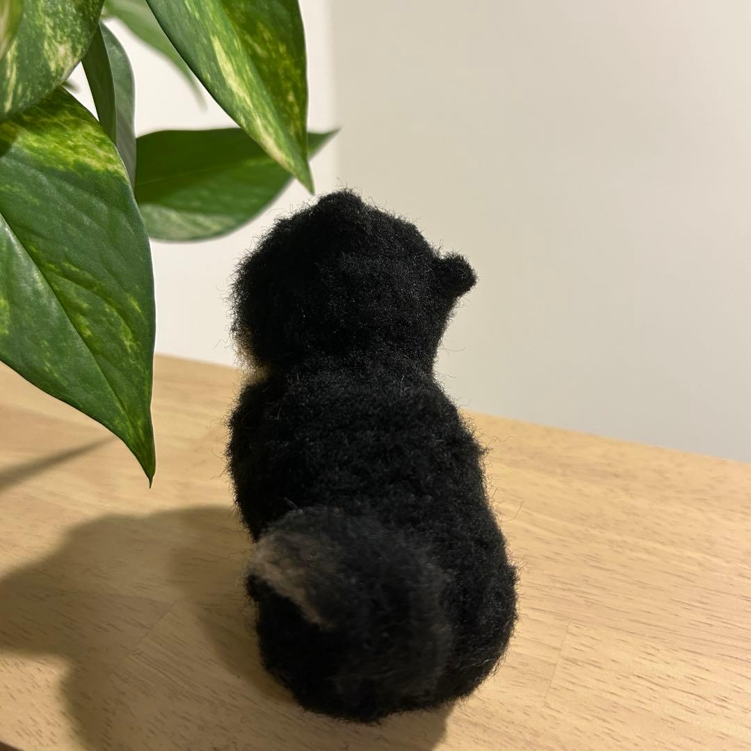 羊毛フェルト ポメラニアン ブラックタン 約10センチ ハンドメイド