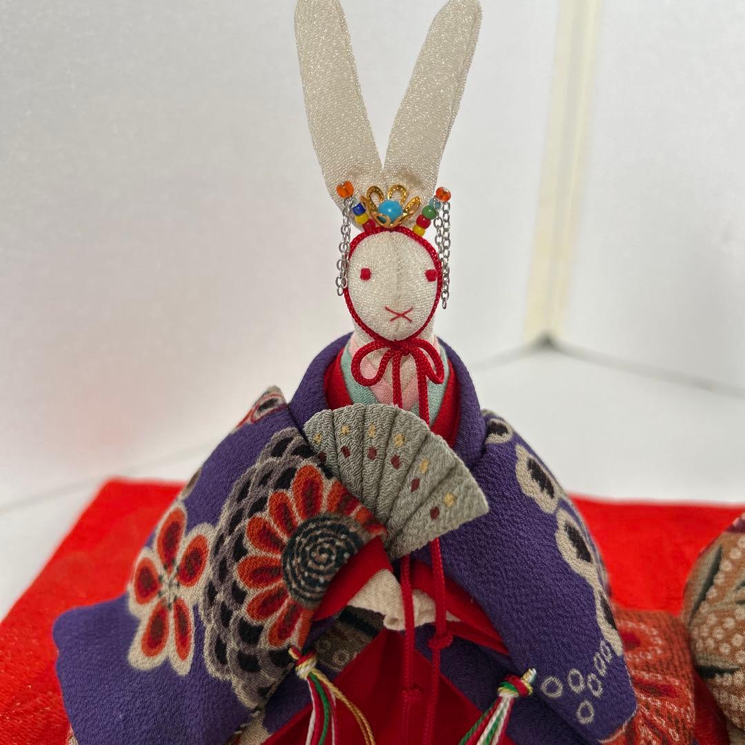 古布　縮緬細工　うさぎ　お雛様　ハンドメイド