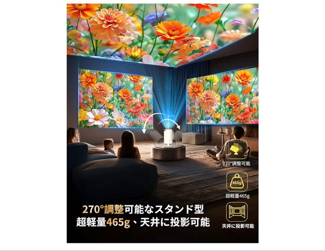 【新品】プロジェクター　リモコン付き